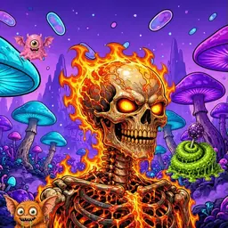 Oozlings #3809, Fire Skull · Fungus Forest