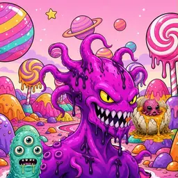 Oozlings #381, Squid · Candy Planet