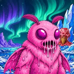 Oozlings #3812, Mutant Moth · Aurora Ice