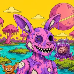 Oozlings #3815, Zombie Bunny · Turquoise Swamp