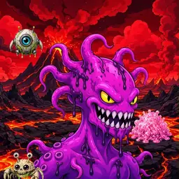 Oozlings #3819, Squid · Lava Fields
