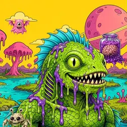Oozlings #3834, Swamp Fish · Turquoise Swamp
