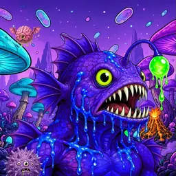 Oozlings #3840, Mutated Anglerfish · Fungus Forest