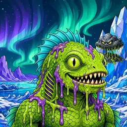 Oozlings #3842, Swamp Fish · Aurora Ice