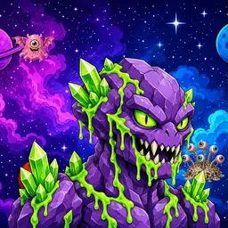 Oozlings #3845, Crystal Rock · Void Nebula