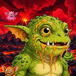 Oozlings #385, Toad Goblin · Lava Fields