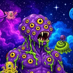 Oozlings #3850, Eyeball Cluster · Void Nebula