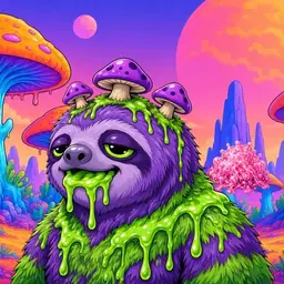 Oozlings #3851, Slime Sloth · Mushroom Desert