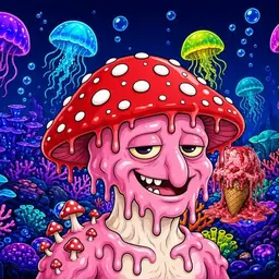 Oozlings #3852, Mushroom Head · Glow Reef
