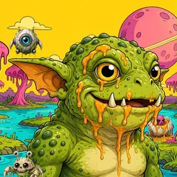 Oozlings #3861, Toad Goblin · Turquoise Swamp