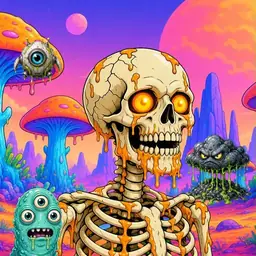 Oozlings #3863, Skull · Mushroom Desert