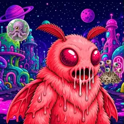 Oozlings #3865, Mutated Mutant Moth · Neon City