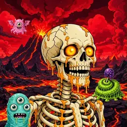 Oozlings #387, Skull · Lava Fields