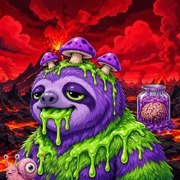 Oozlings #3872, Slime Sloth · Lava Fields