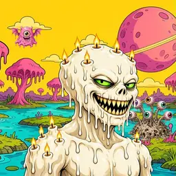 Oozlings #3877, Candle Wax · Turquoise Swamp