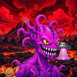 Oozlings #3879, Squid · Lava Fields