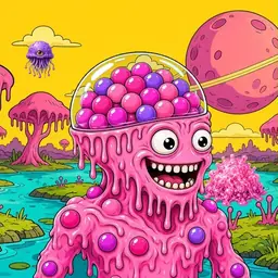 Oozlings #3882, Gumball Brain · Turquoise Swamp