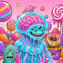 Oozlings #3883, Jellyfish Brain · Candy Planet