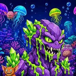Oozlings #3884, Crystal Rock · Glow Reef