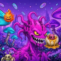 Oozlings #3886, Squid · Fungus Forest