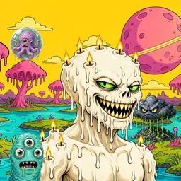Oozlings #389, Candle Wax · Turquoise Swamp