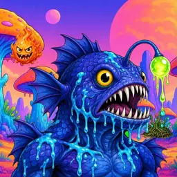 Oozlings #3891, Anglerfish · Mushroom Desert