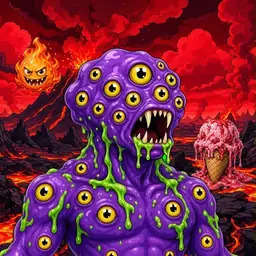 Oozlings #3893, Eyeball Cluster · Lava Fields