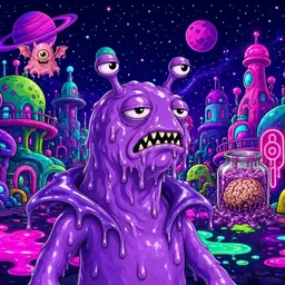 Oozlings #3894, Slug · Neon City