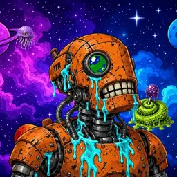 Oozlings #3897, Rusty Robot · Void Nebula