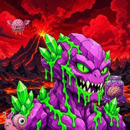 Oozlings #390, Mutated Crystal Rock · Lava Fields