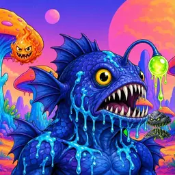 Oozlings #3903, Anglerfish · Mushroom Desert