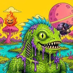 Oozlings #3913, Swamp Fish · Turquoise Swamp