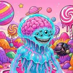 Oozlings #3914, Jellyfish Brain · Candy Planet