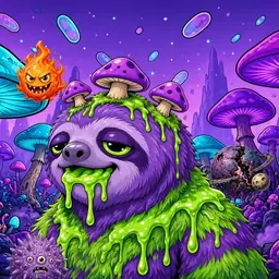 Oozlings #3915, Slime Sloth · Fungus Forest