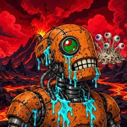 Oozlings #3917, Rusty Robot · Lava Fields