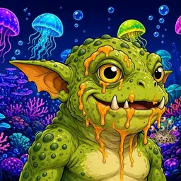 Oozlings #3918, Toad Goblin · Glow Reef
