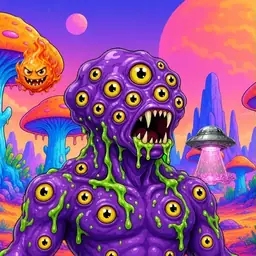 Oozlings #3921, Eyeball Cluster · Mushroom Desert