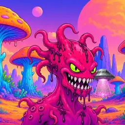 Oozlings #3923, Mutated Squid · Mushroom Desert