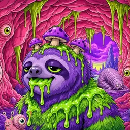 Oozlings #3925, Slime Sloth · Flesh Cave