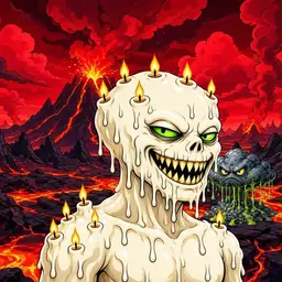 Oozlings #3927, Candle Wax · Lava Fields