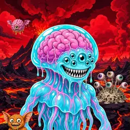 Oozlings #3928, Jellyfish Brain · Lava Fields