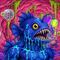 Oozlings #3935, Anglerfish · Flesh Cave