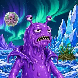 Oozlings #3939, Slug · Aurora Ice
