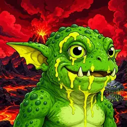 Oozlings #3958, Mutated Toad Goblin · Lava Fields