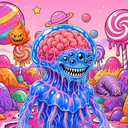 Oozlings #3960, Mutated Jellyfish Brain · Candy Planet