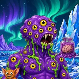 Oozlings #3961, Eyeball Cluster · Aurora Ice