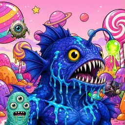 Oozlings #3967, Anglerfish · Candy Planet
