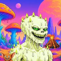 Oozlings #397, Mutated Candle Wax · Mushroom Desert