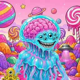 Oozlings #3970, Jellyfish Brain · Candy Planet
