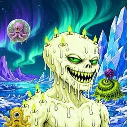 Oozlings #3974, Mutated Candle Wax · Aurora Ice